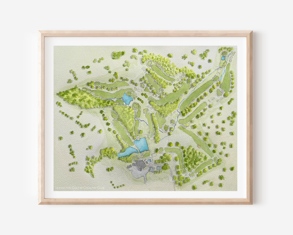 Lexington Golf and Country Club Watercolor Art Print