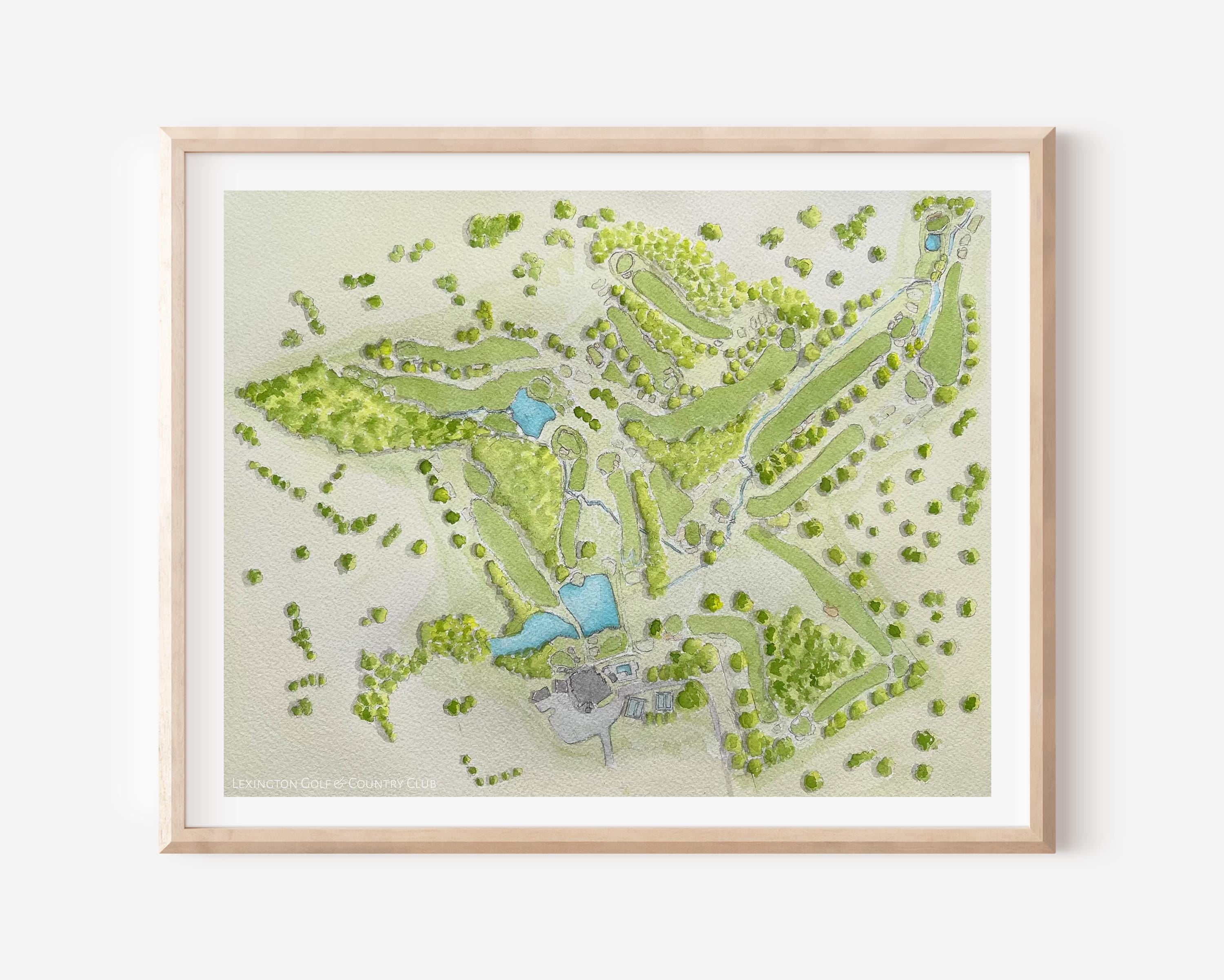 Lexington Golf and Country Club Watercolor Art Print