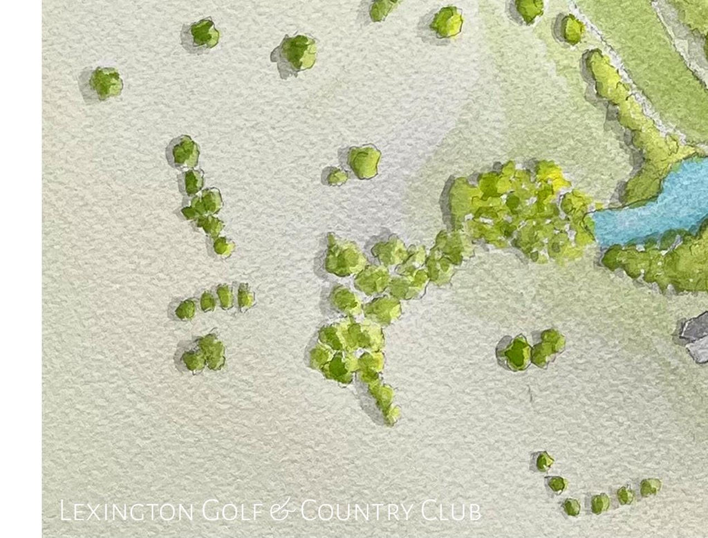 Lexington Golf and Country Club Watercolor Art Print