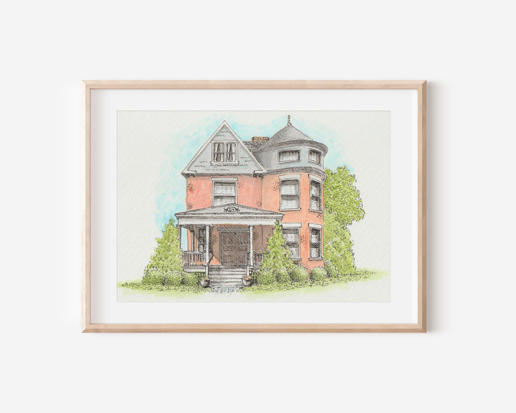 Custom Watercolor House Portrait: Hand-Painted Home Art