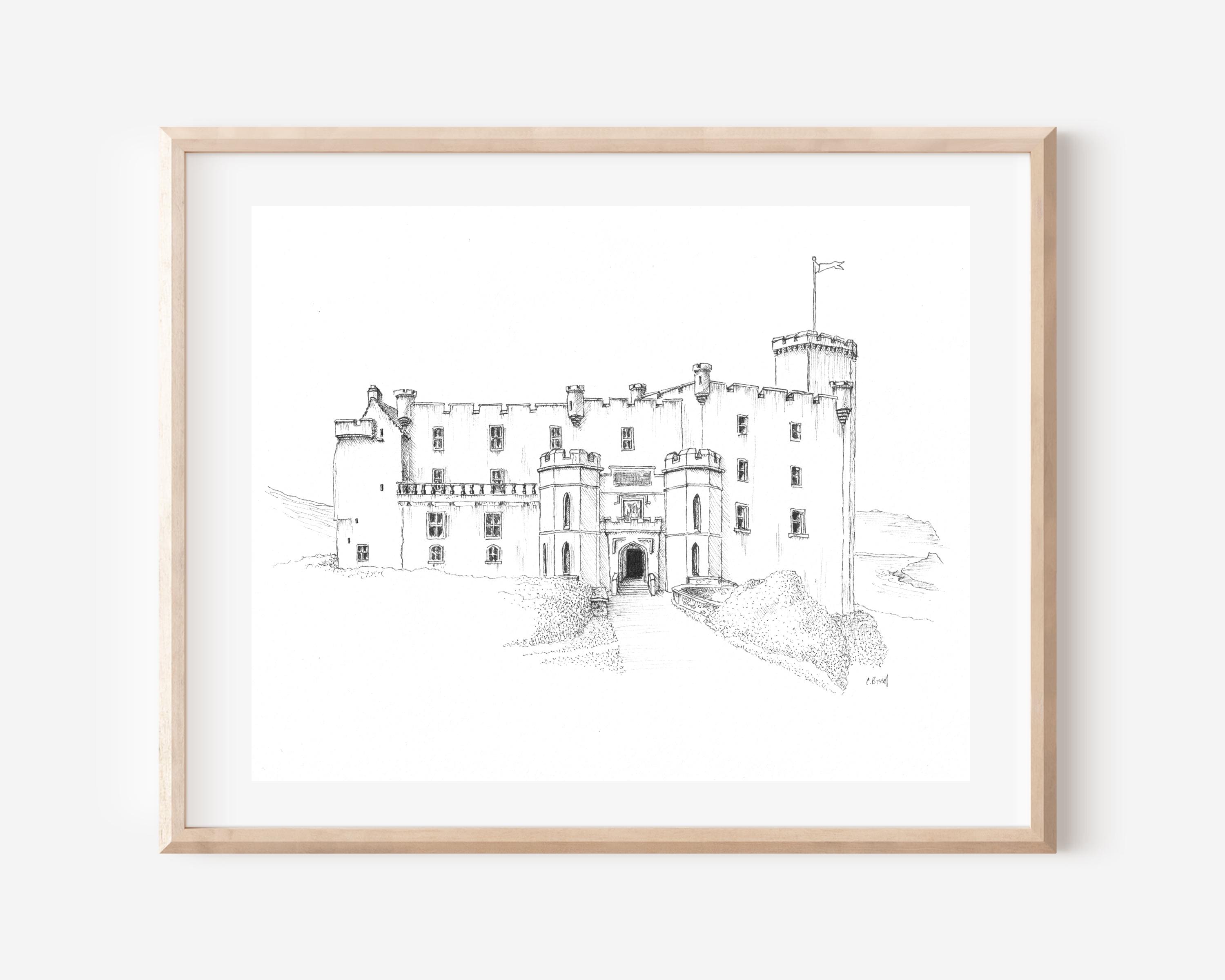 Custom Pen and Ink House Drawing: Hand-Drawn Home Portrait