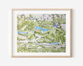 Watercolor Golf Course Map Art: Custom Golf Portrait