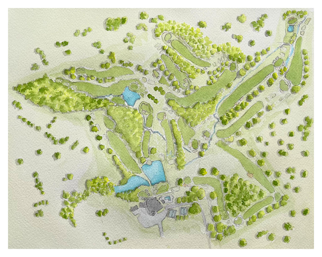 Lexington Golf and Country Club Watercolor Art Print