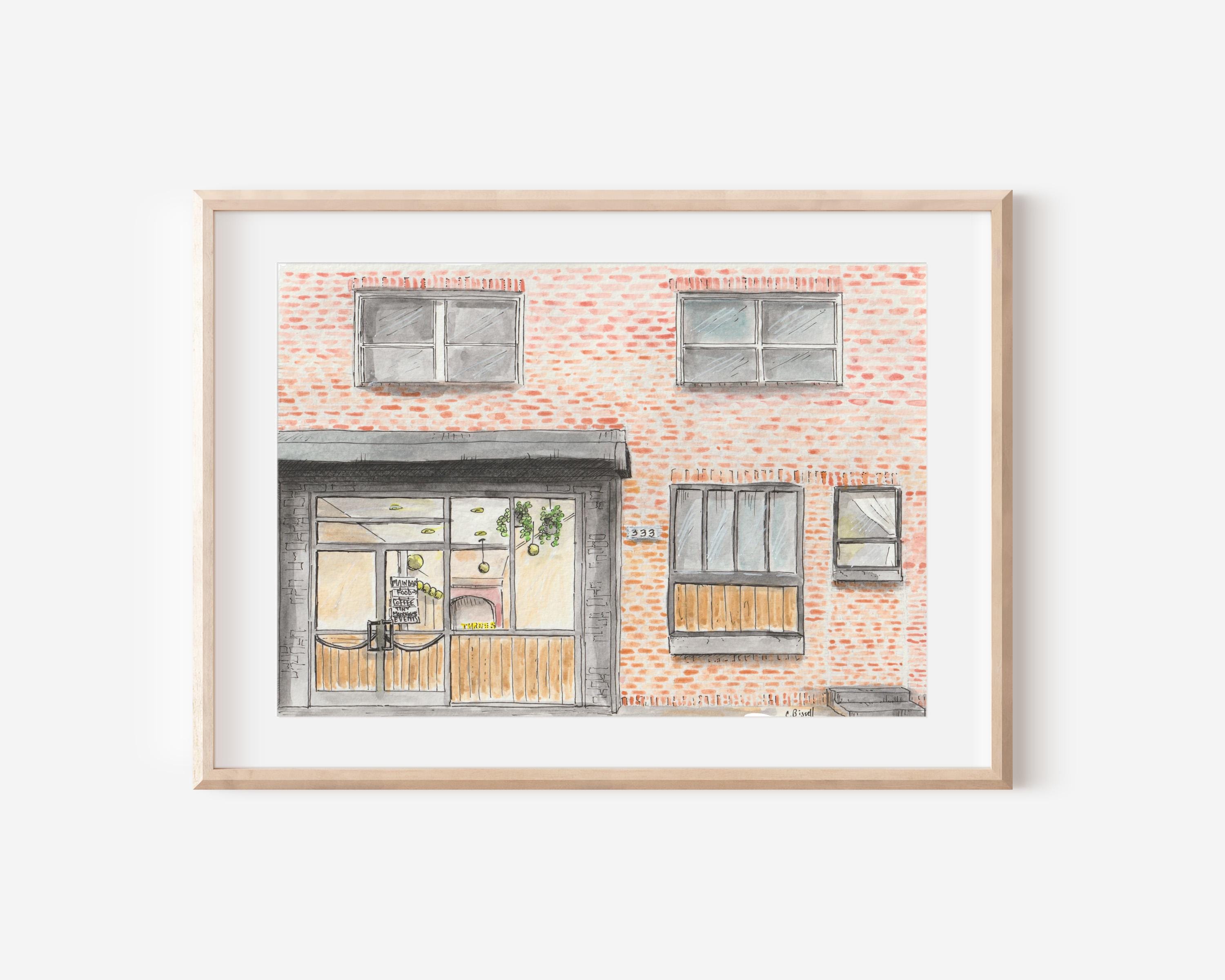 Custom First Date Drawing or Painting - Anniversary Pen and Ink or Watercolor