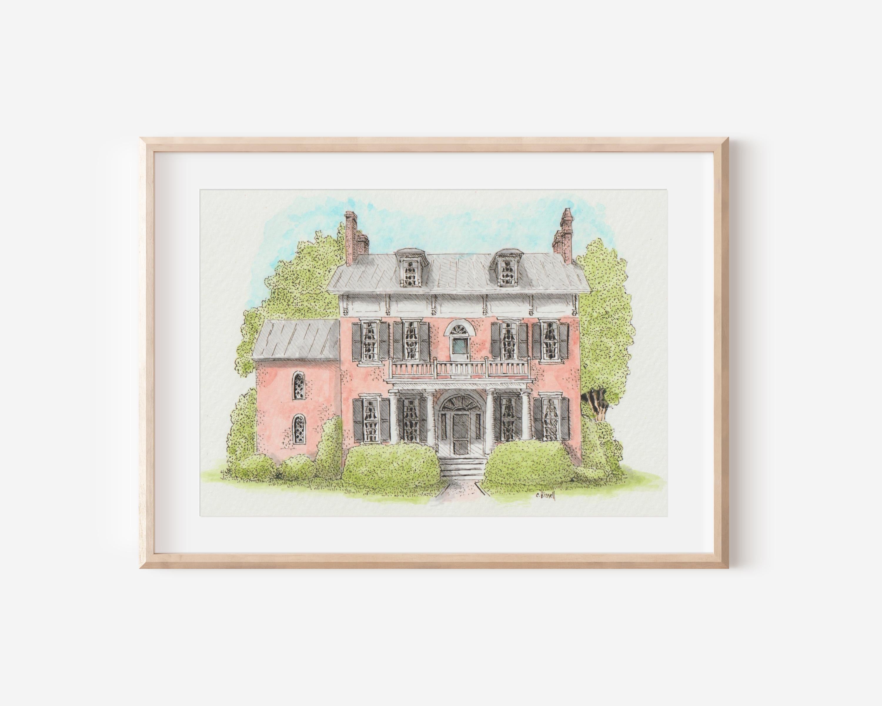 Custom Watercolor House Portrait: Hand-Painted Home Art