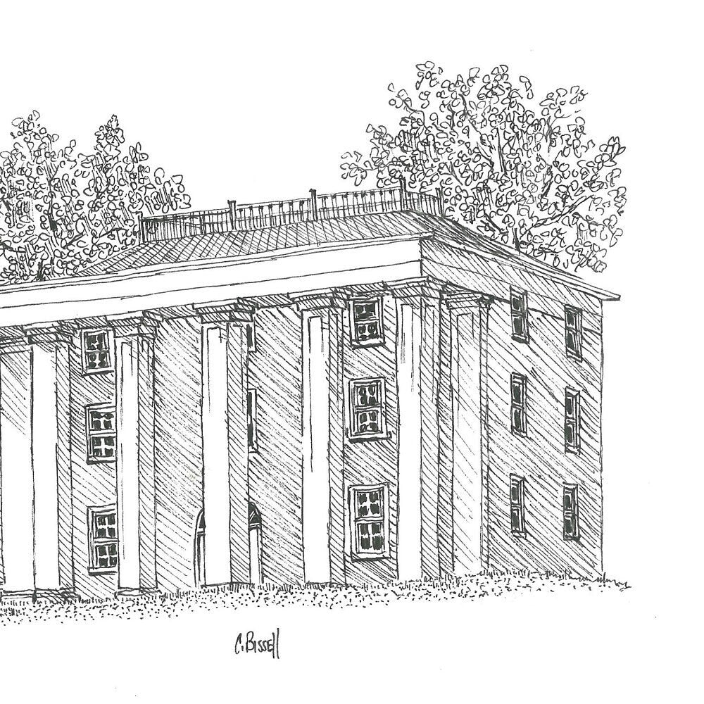 Washington and Lee University Colonnade Watercolor Art Print