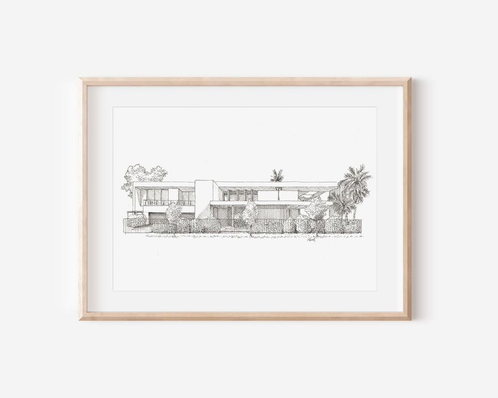 Custom Pen and Ink House Drawing: Hand-Drawn Home Portrait