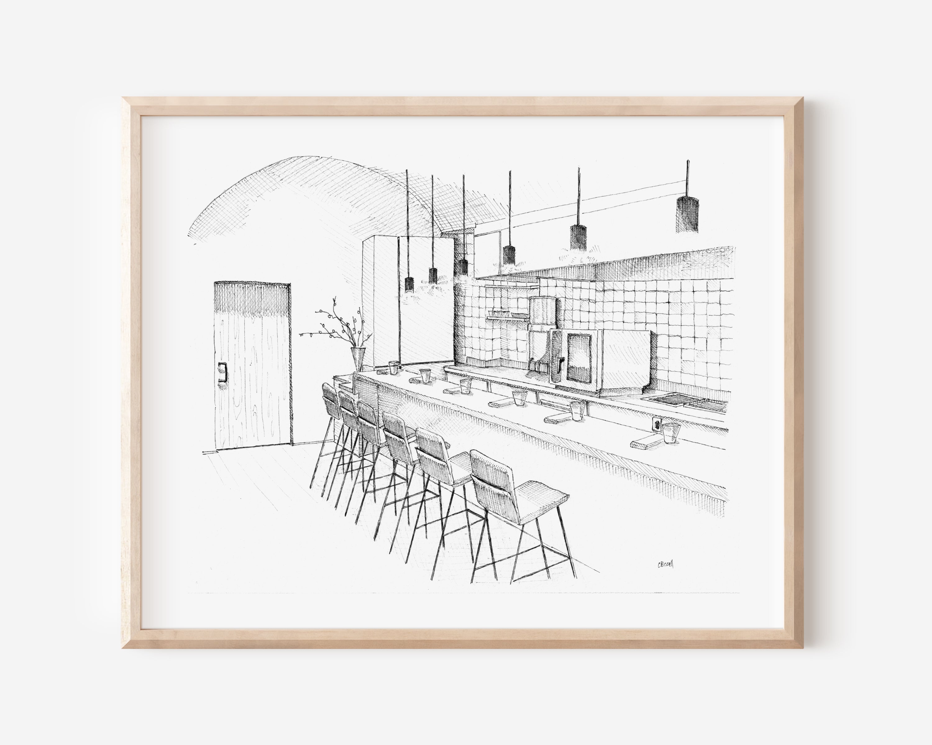 Custom First Date Drawing or Painting - Anniversary Pen and Ink or Watercolor