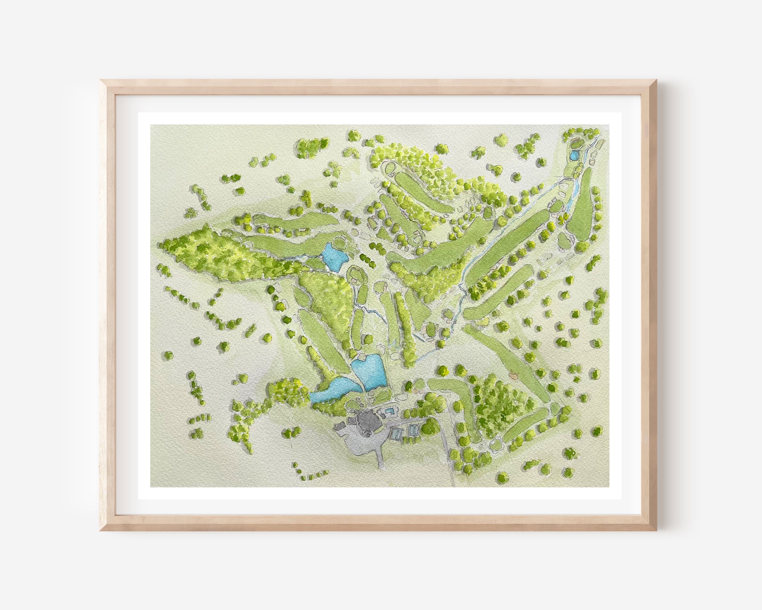 Lexington Golf and Country Club Original Watercolor Painting