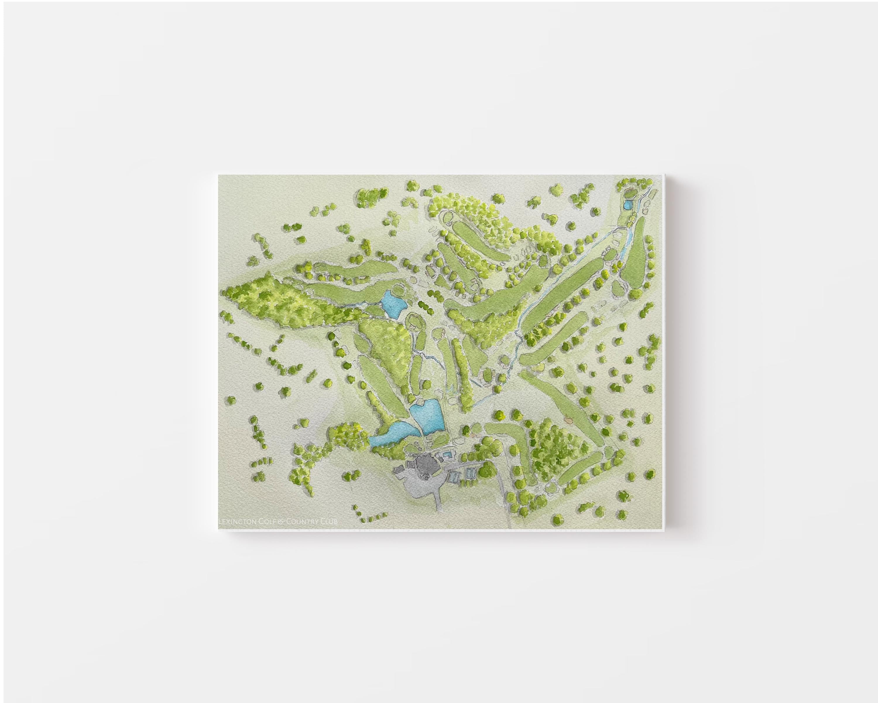 Lexington Golf and Country Club Watercolor Art Print