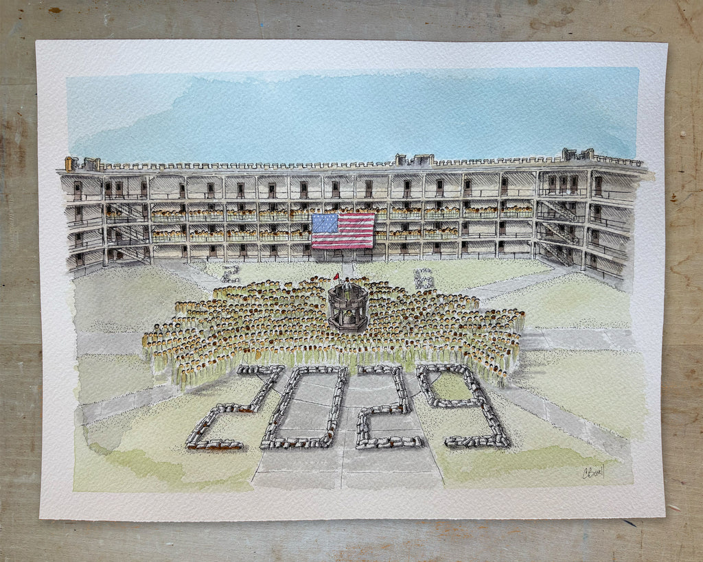 VMI Class of '29 Breakout: Original Watercolor Painting