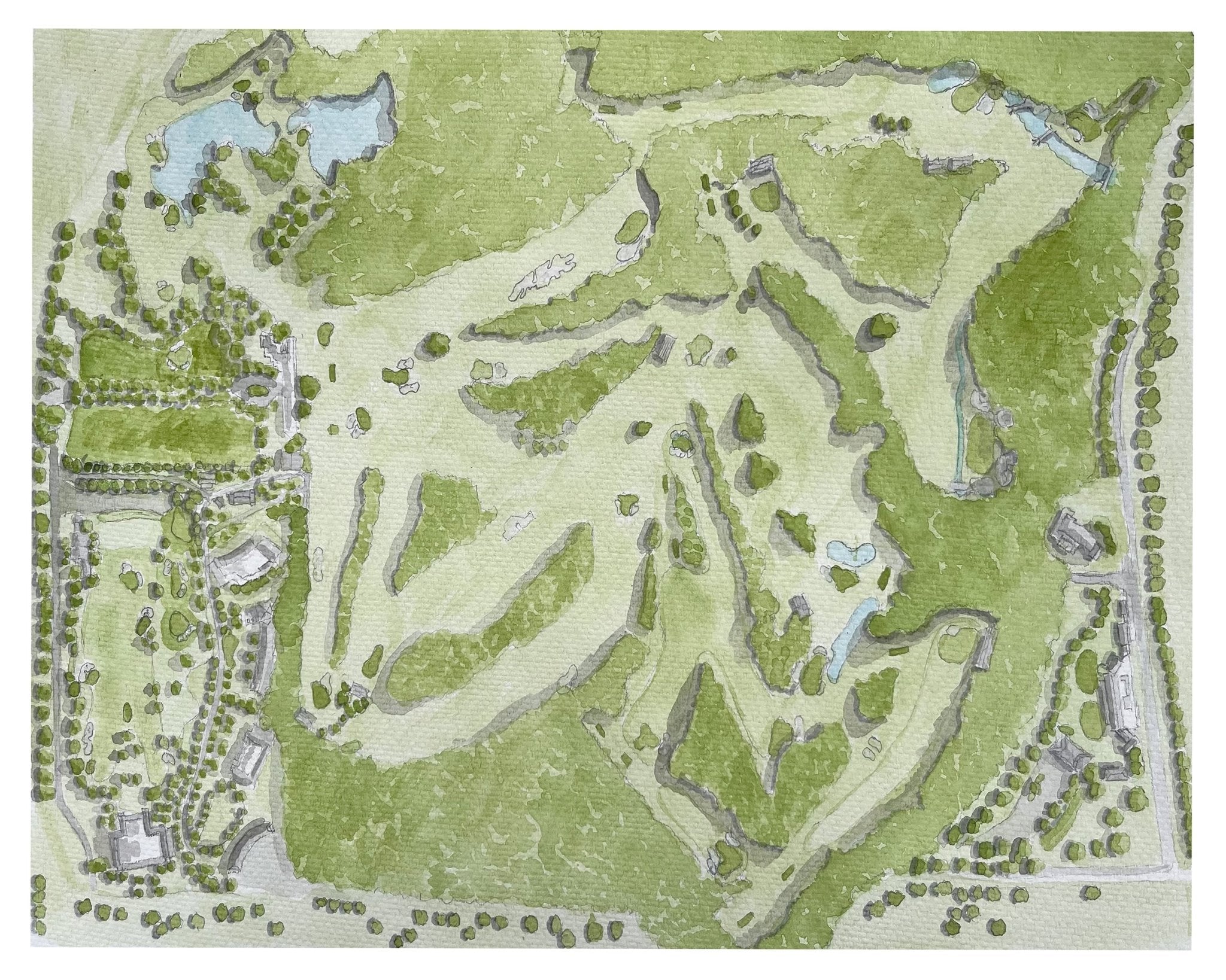 Augusta National Watercolor Print - Mill Creek Art Co.