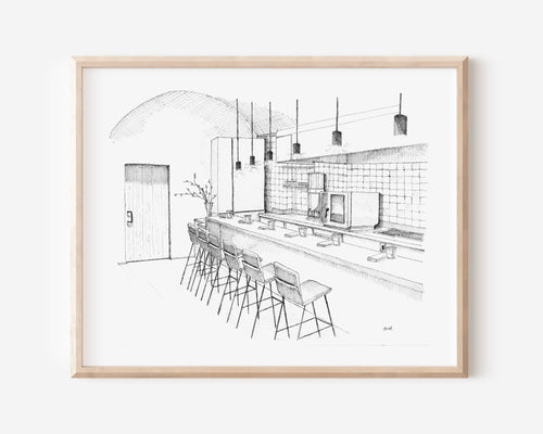 Custom First Date Drawing or Painting - Anniversary Pen and Ink or Watercolor - Mill Creek Art Co.