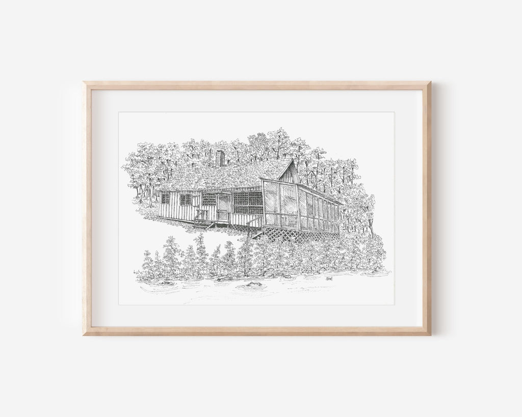 Custom Pen and Ink House Drawing: Hand - Drawn Home Portrait - Mill Creek Art Co.