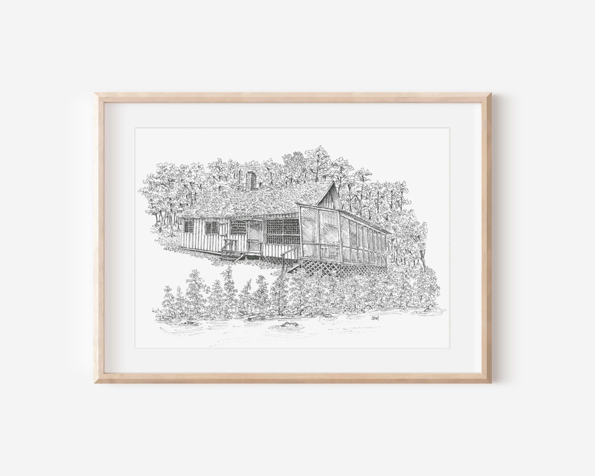 Custom Pen and Ink House Drawing: Hand - Drawn Home Portrait - Mill Creek Art Co.