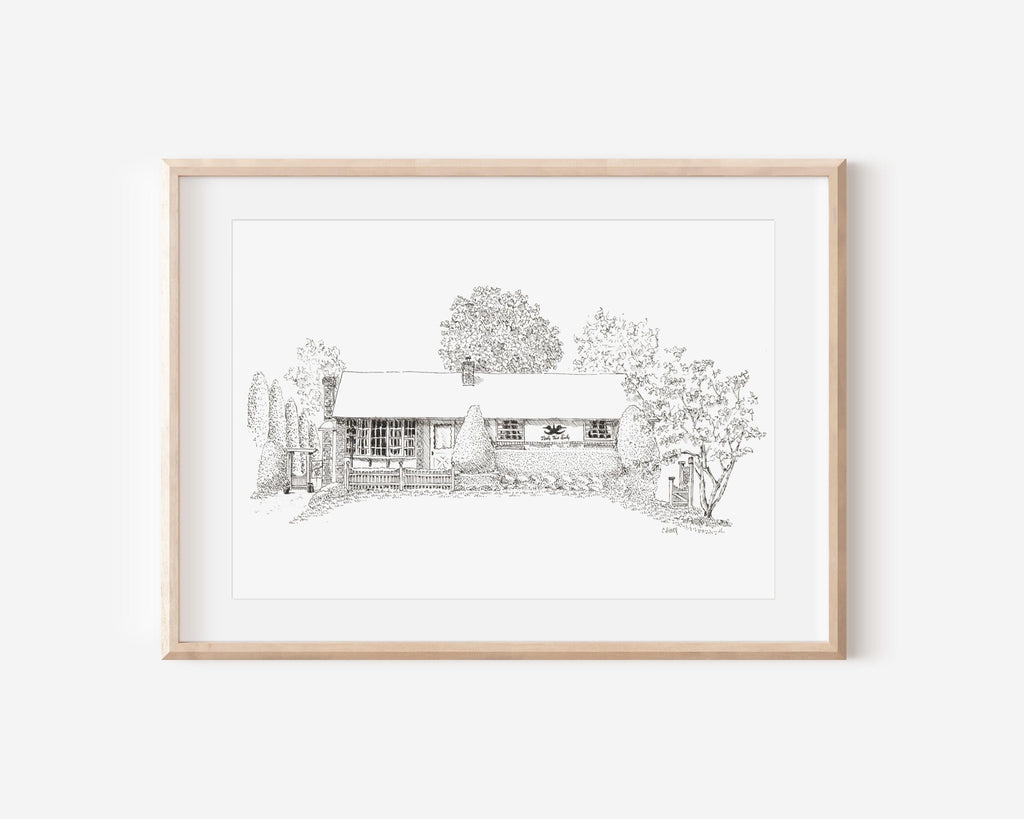 Custom Pen and Ink House Drawing: Hand - Drawn Home Portrait - Mill Creek Art Co.