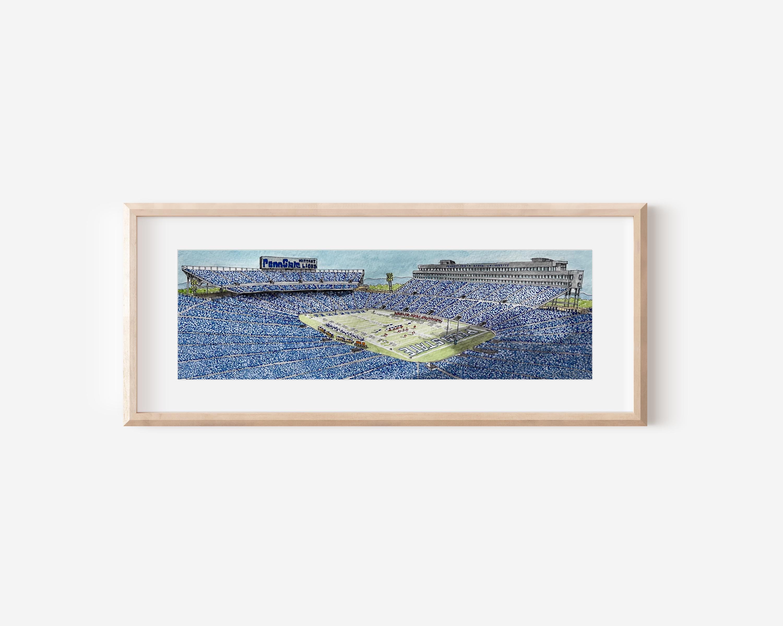 Penn State Stadium Watercolor Print: Nittany Lions Football Art, Penn State Alumni Gift