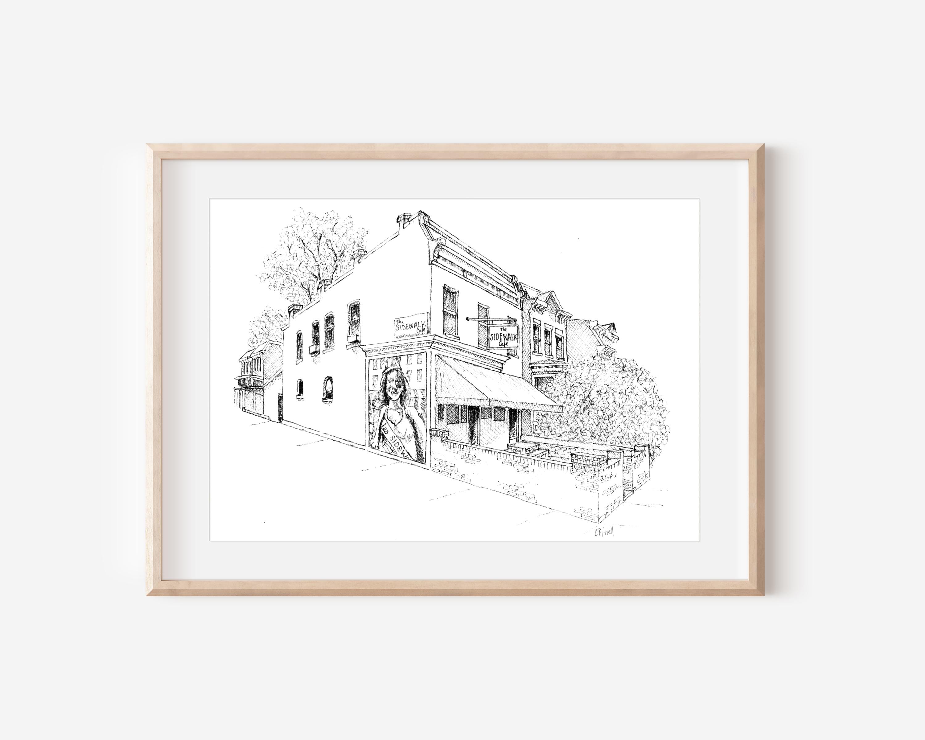 Custom First Date Drawing or Painting - Anniversary Pen and Ink or Watercolor