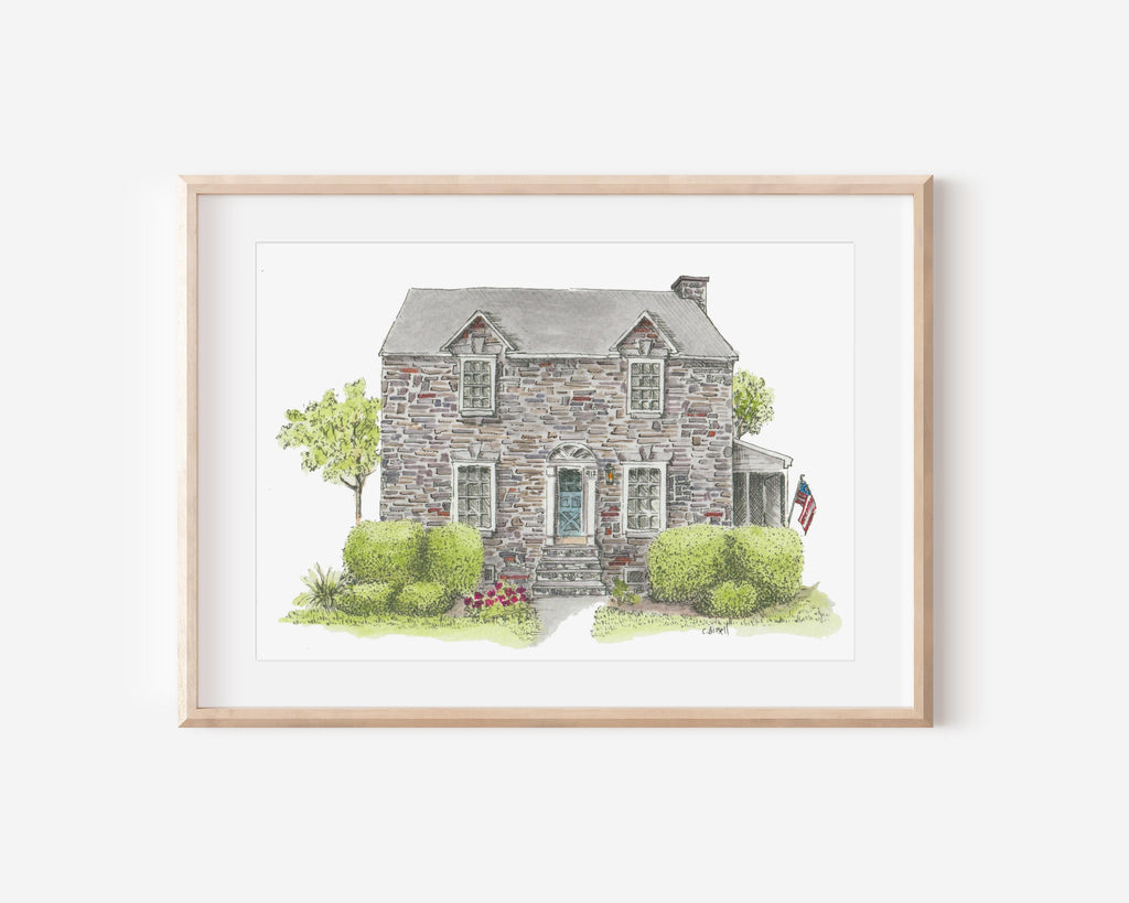 Custom Watercolor House Portrait: Hand-Painted Home Art